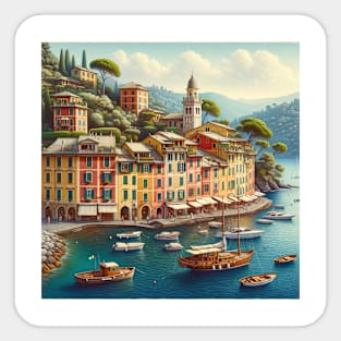 Portofino Italy Illustration Sticker